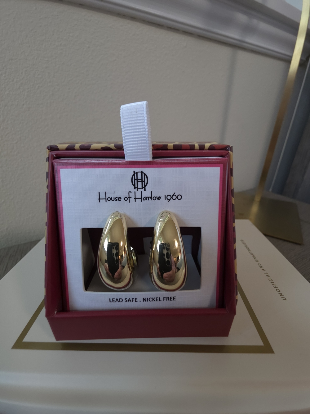 House of Harlow 1960 Shiny Gold Teardrop Clip Earrings
